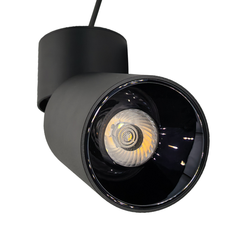 Black Mounted Spotlight with Large and Rotating Adjusting Projection Angle